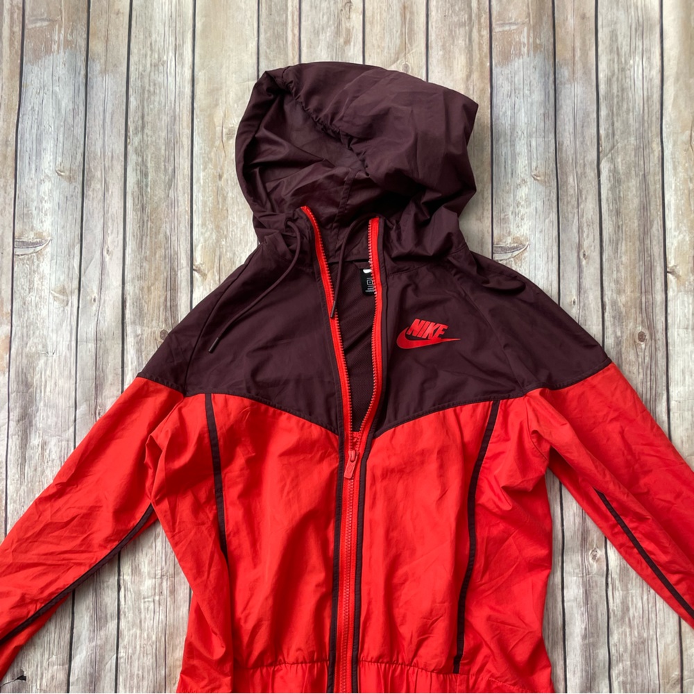 Red Nike hoodie windbreaker